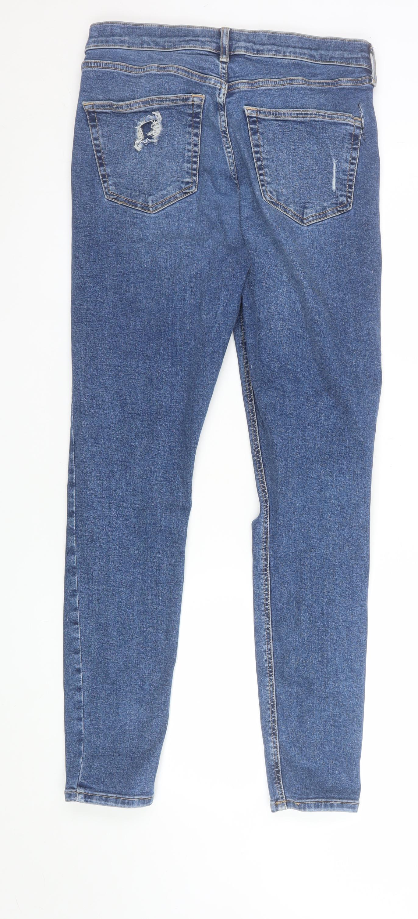 Womens UK Size 12 Topshop Slim Fit Skinny Blue Jeans