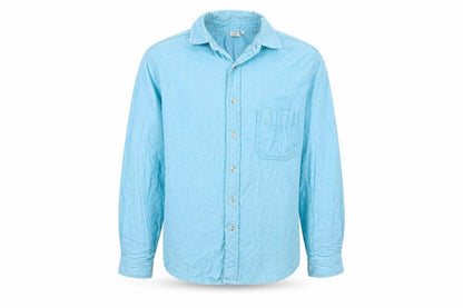 Cotton Traders Men's Blue Corduroy Long Sleeve Button-Up Shirt M
