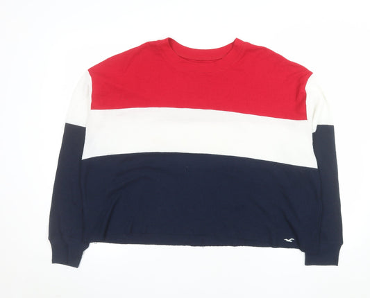 Womens UK Size M Hollister Multicoloured Cropped T-Shirt