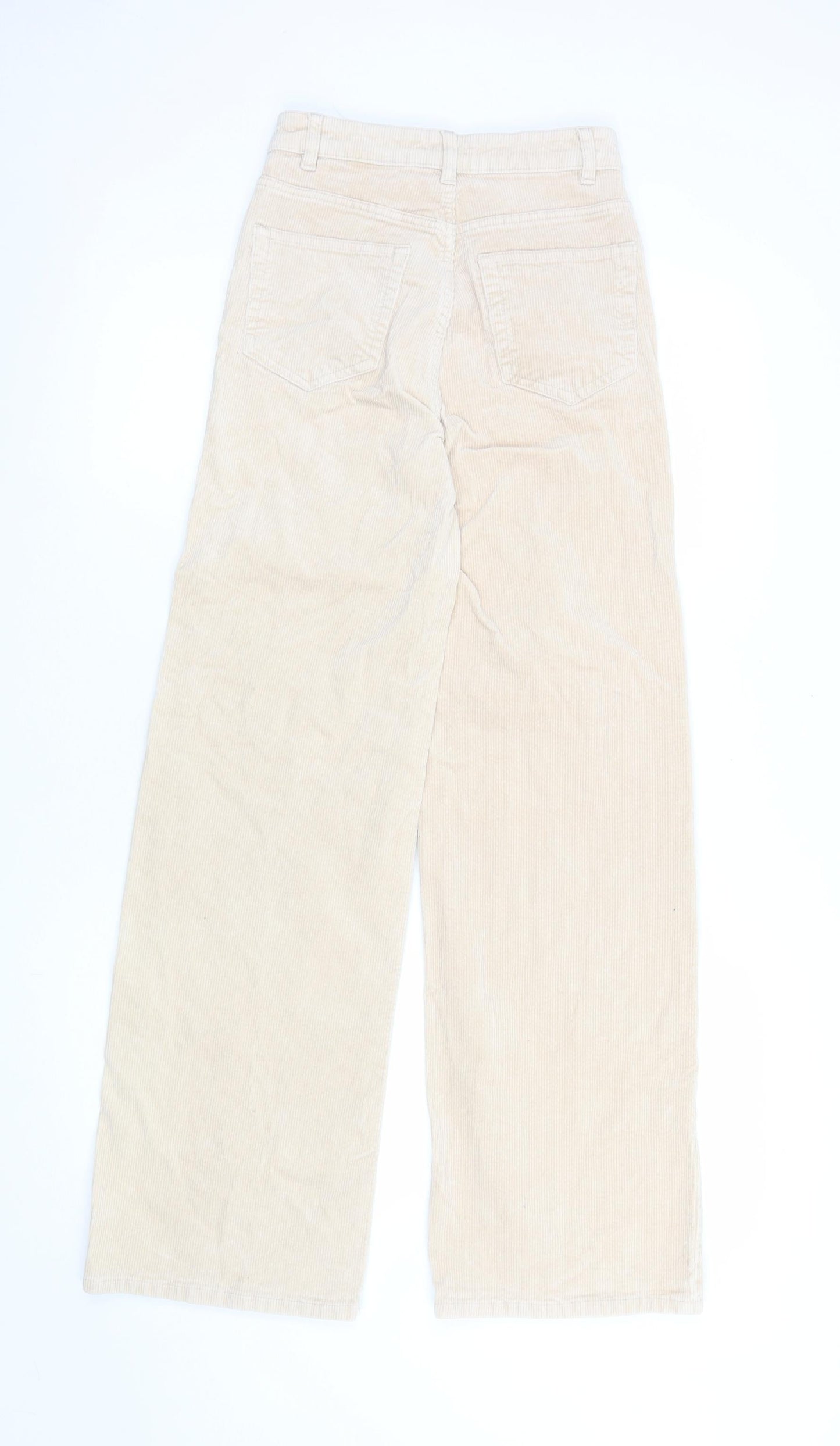 Womens UK Size 4 H&M Regular Fit Casual Beige Trousers