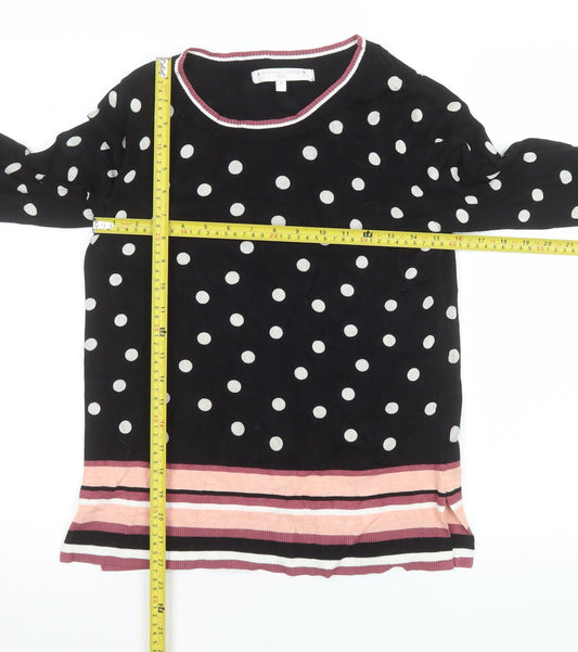 Next Womens Black Polka Dot Crew Neck Knit Jumper Size 8