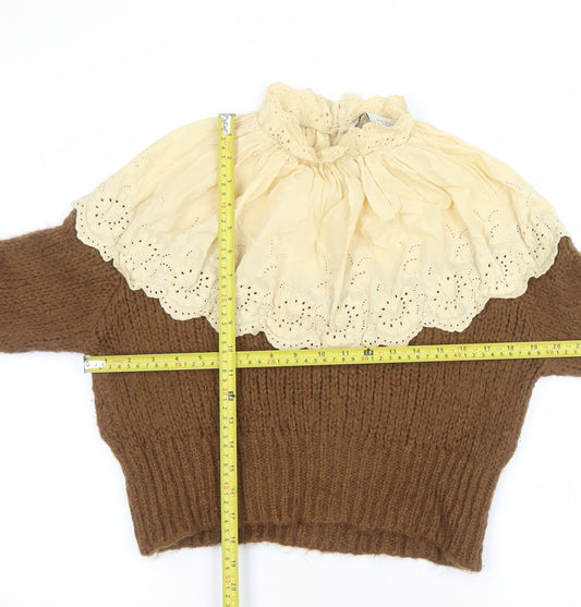 Womens UK Size 12 Zara Brown Pullover Jumper