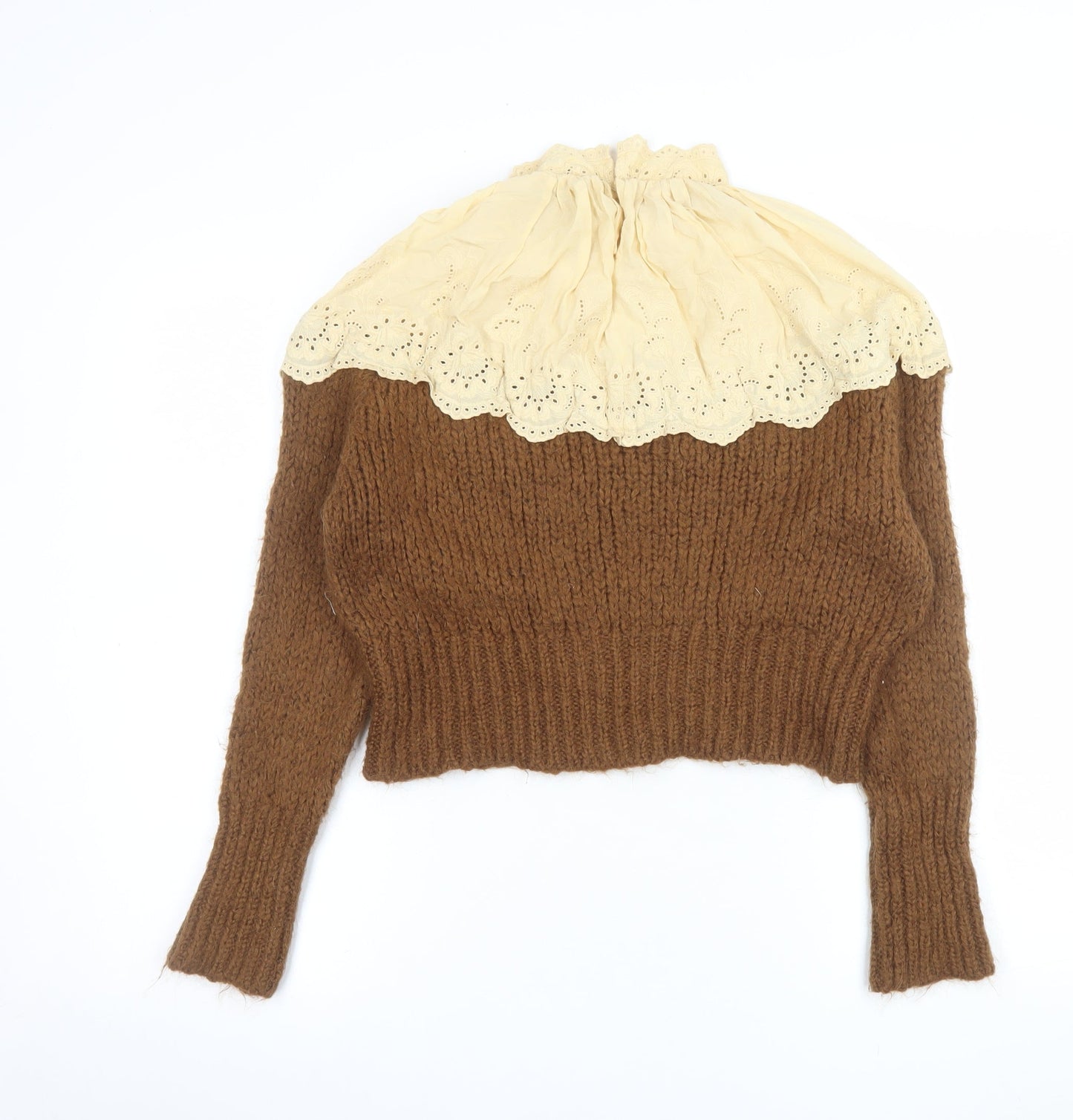 Womens UK Size 12 Zara Brown Pullover Jumper