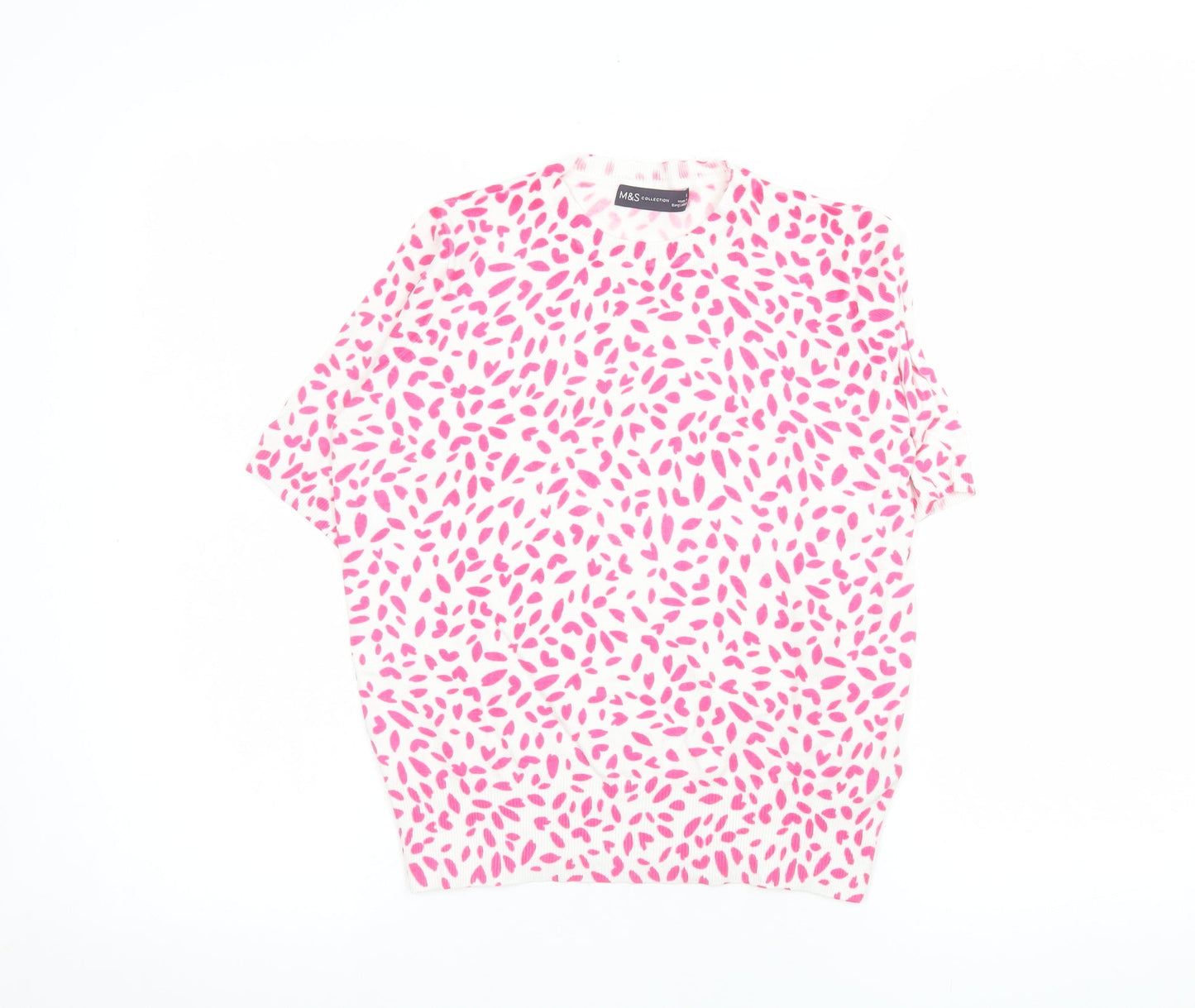 Womens UK Size 8 Marks and Spencer Pink Basic T-Shirt