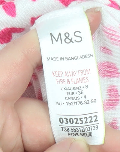 Womens UK Size 8 Marks and Spencer Pink Basic T-Shirt