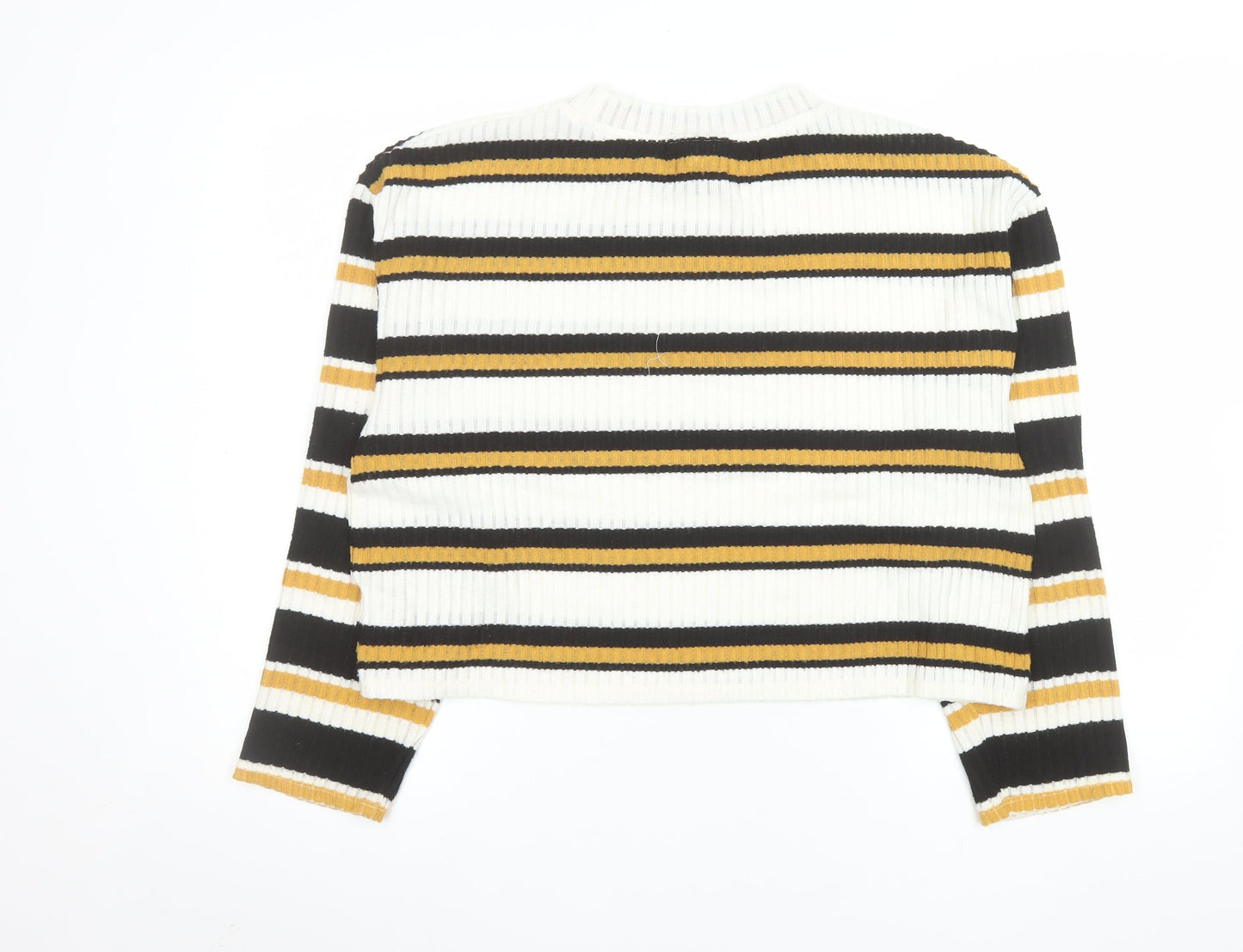 Topshop Women's Multicoloured Striped Crew Neck Knit Jumper UK 14