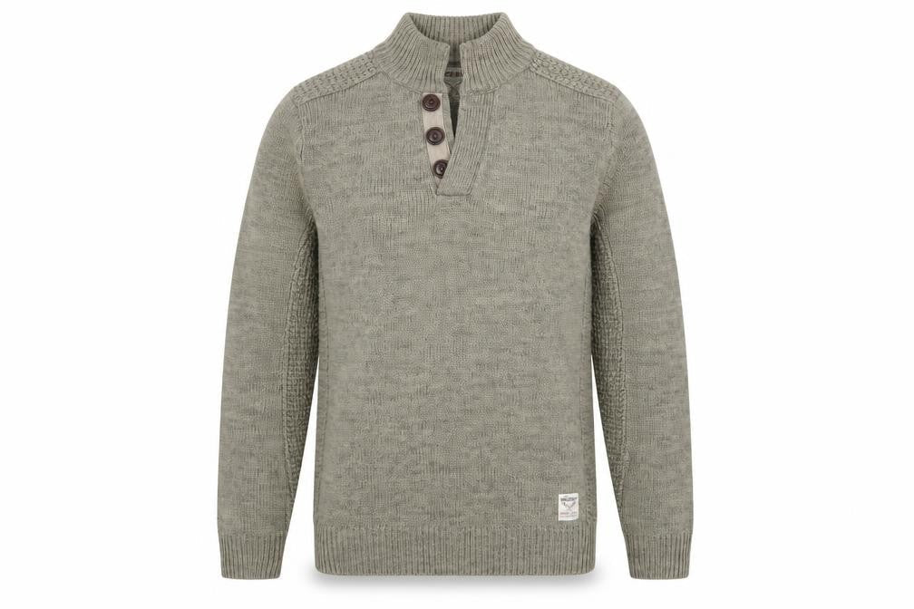 Mens UK Size L Threadbare Green Henley Jumper