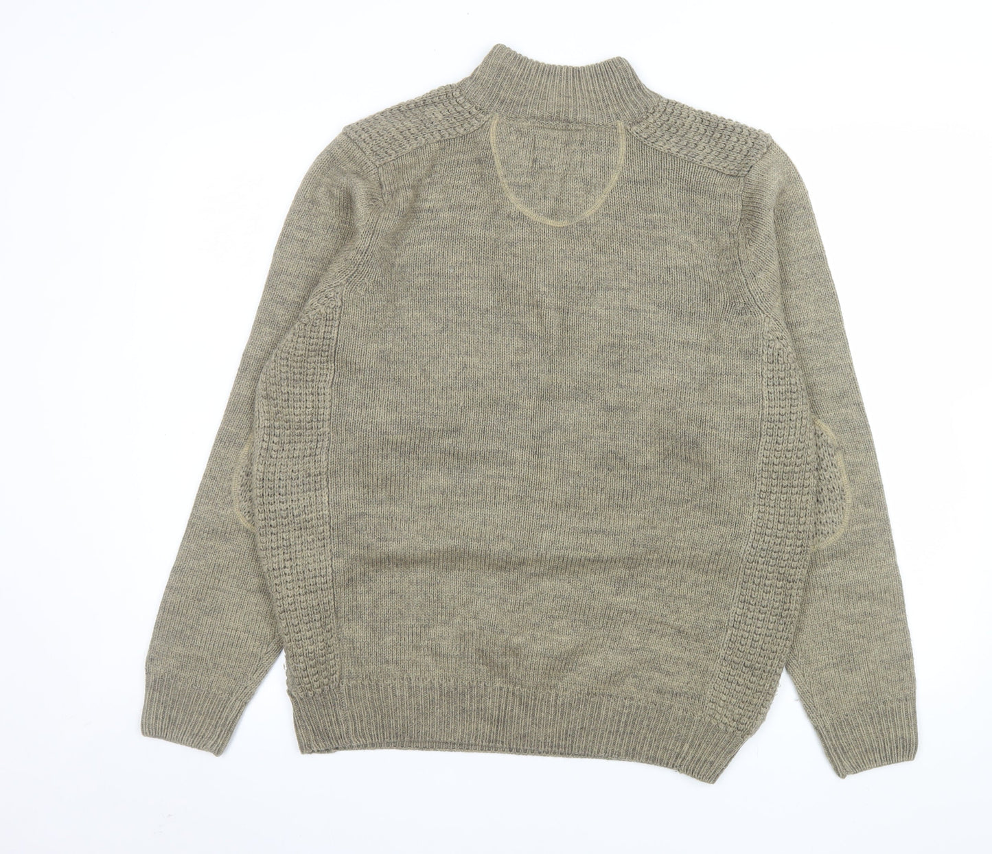 Mens UK Size L Threadbare Green Henley Jumper