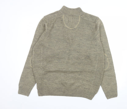 Mens UK Size L Threadbare Green Henley Jumper