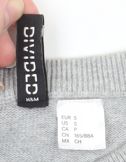Womens UK Size S H&M Grey Basic T-Shirt