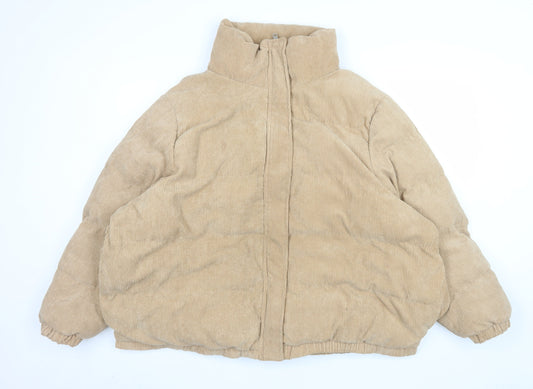 Womens UK Size 24 Boohoo Beige Puffer Jacket