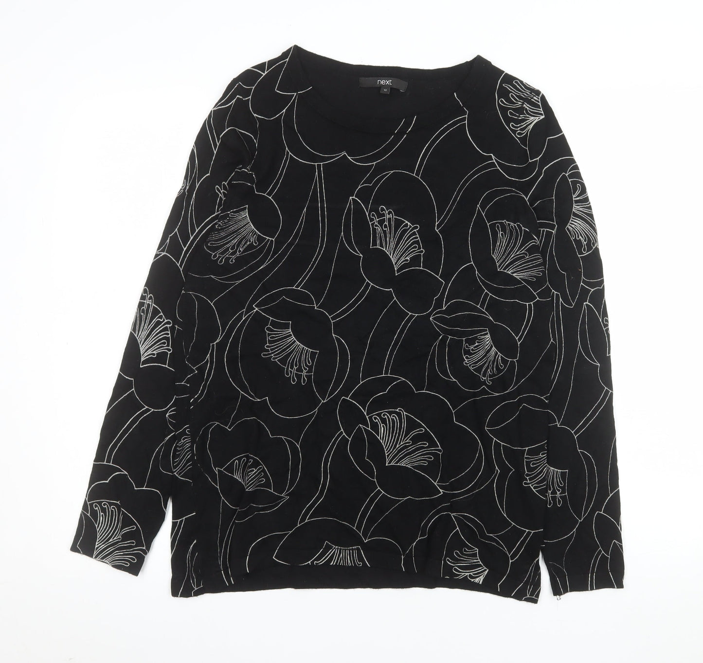Womens UK Size 12 NEXT Black Pullover Jumper