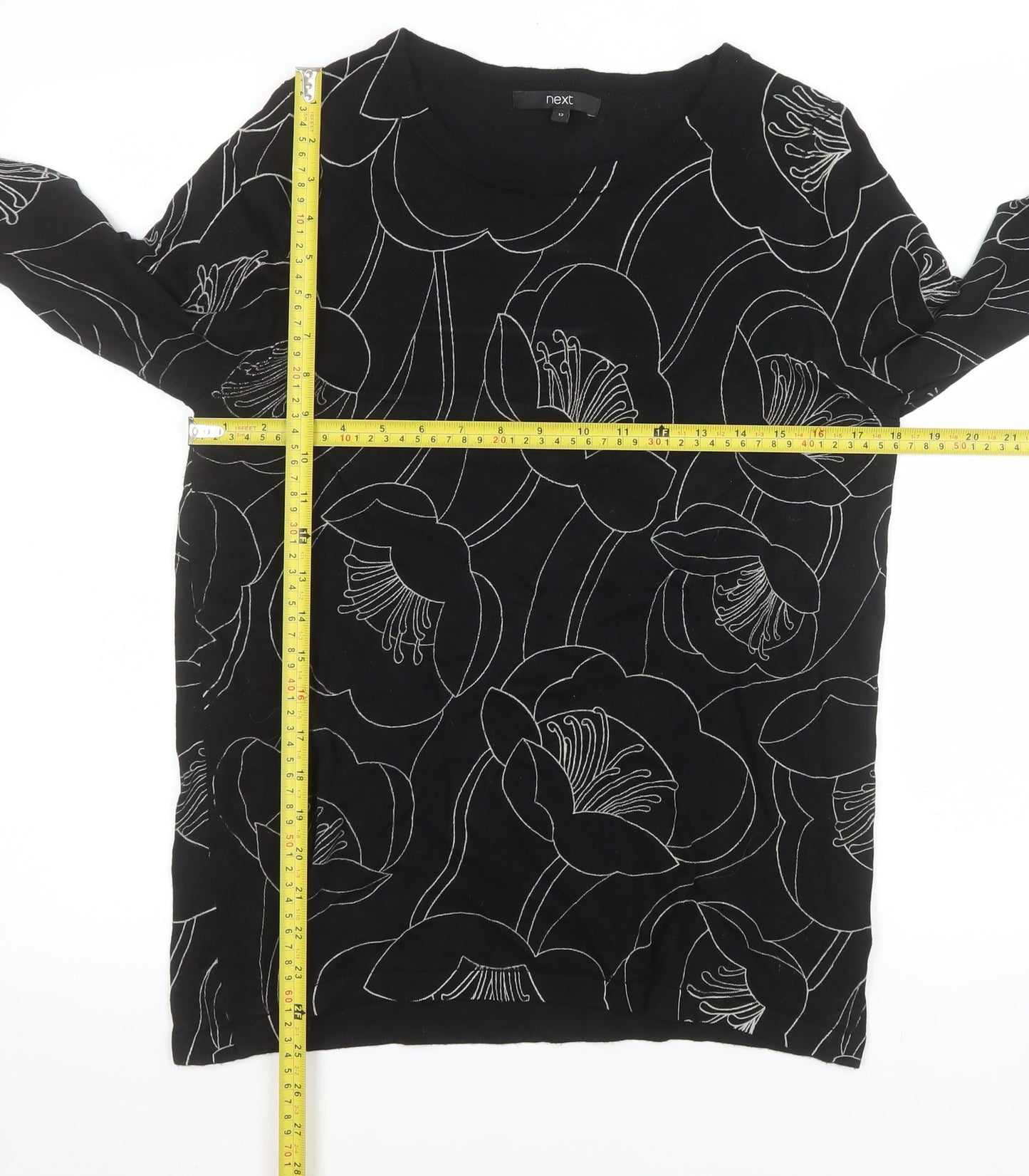 Womens UK Size 12 NEXT Black Pullover Jumper