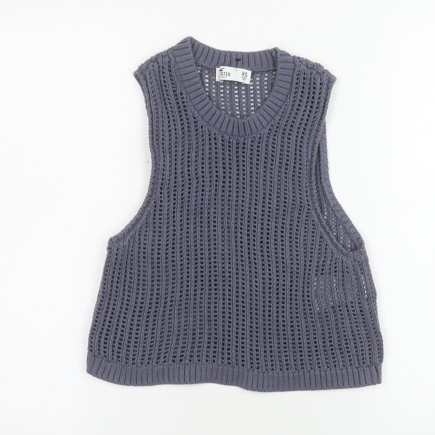 Womens UK Size XS Hollister Grey Vest Jumper
