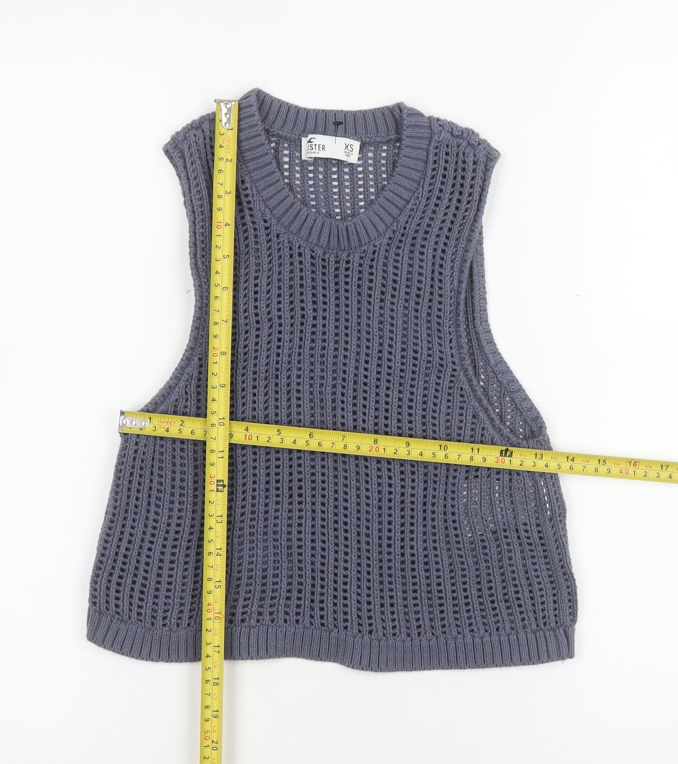 Womens UK Size XS Hollister Grey Vest Jumper