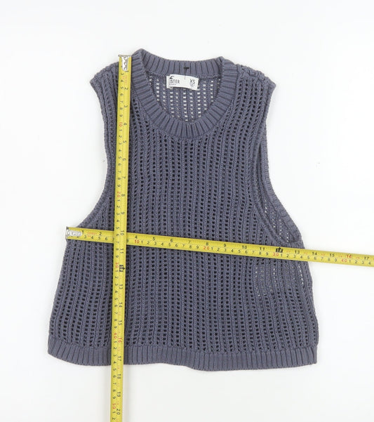 Womens UK Size XS Hollister Grey Vest Jumper