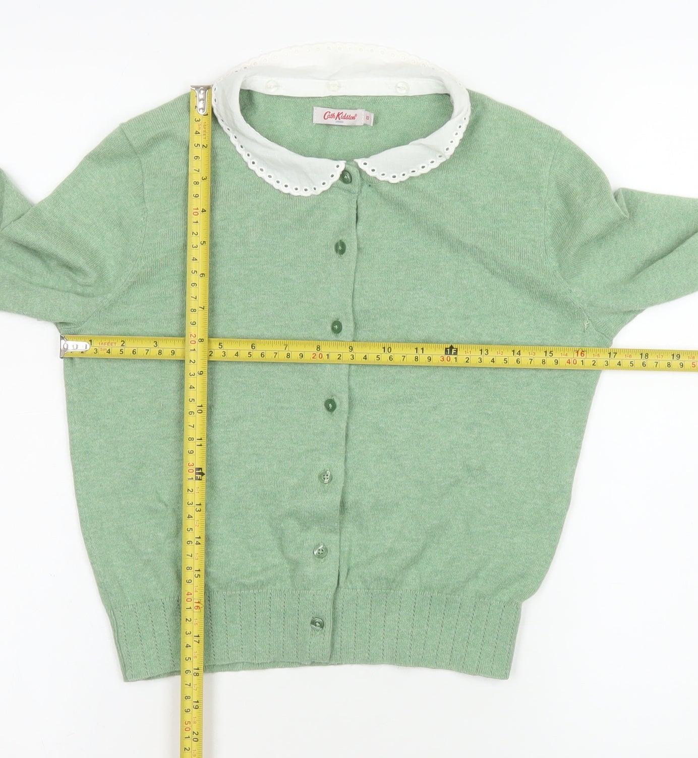 Womens UK Size XS Cath Kidston Green Cardigan Button-Up