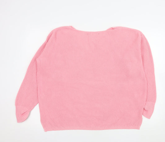 Womens UK Size L Marks and Spencer Pink Pullover Jumper