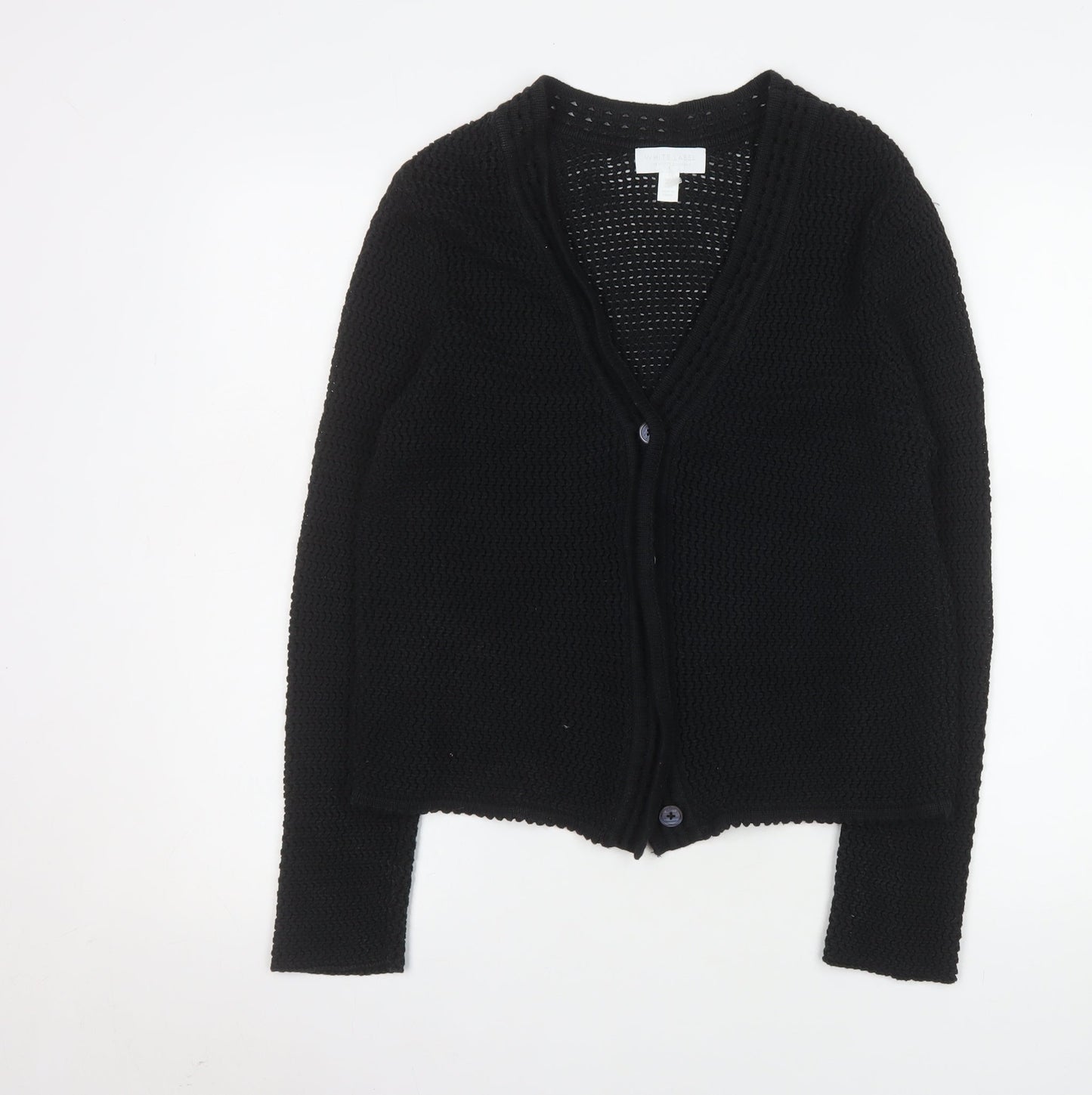 Womens UK Size S The White Company Black Cardigan Jumper