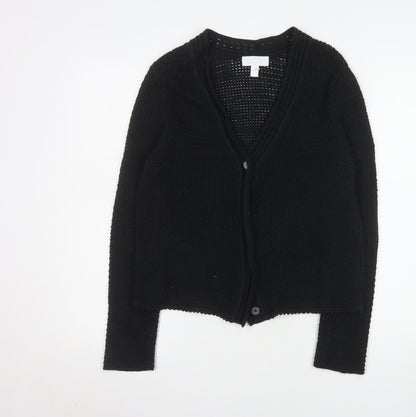 Womens UK Size S The White Company Black Cardigan Jumper