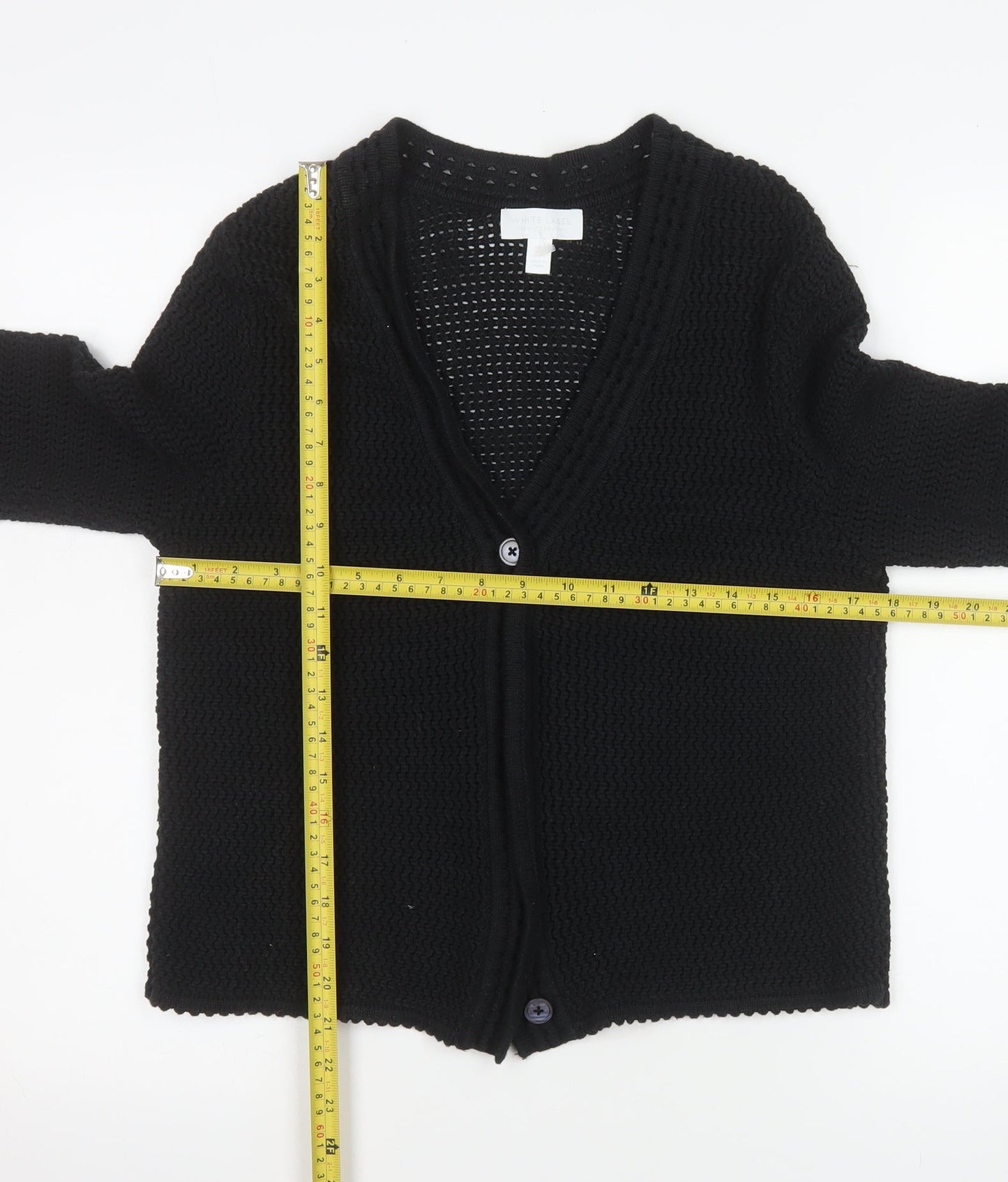 Womens UK Size S The White Company Black Cardigan Jumper