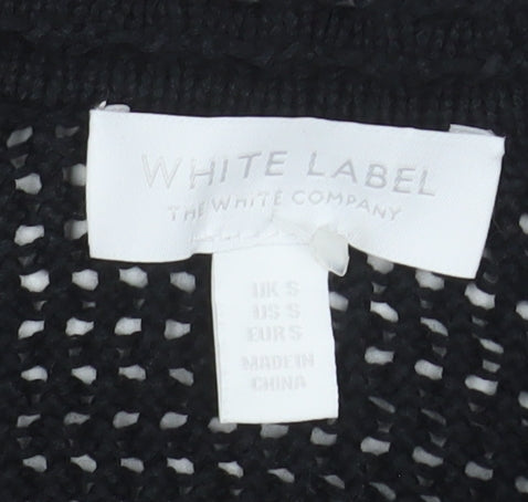 Womens UK Size S The White Company Black Cardigan Jumper