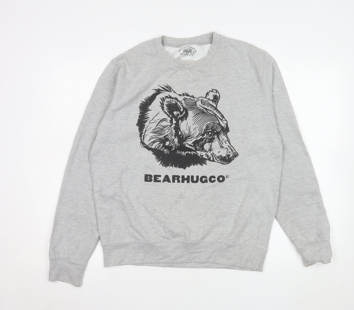 Mens UK Size M BearhugCo Grey Pullover Sweatshirt