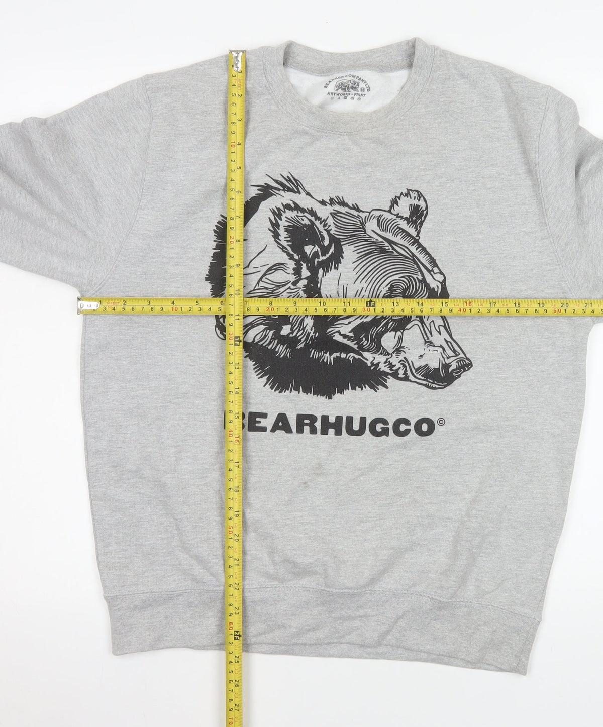 Mens UK Size M BearhugCo Grey Pullover Sweatshirt