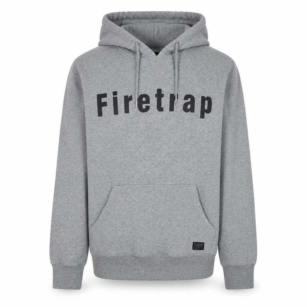 Mens UK Size M Firetrap Grey Pullover Hoodie