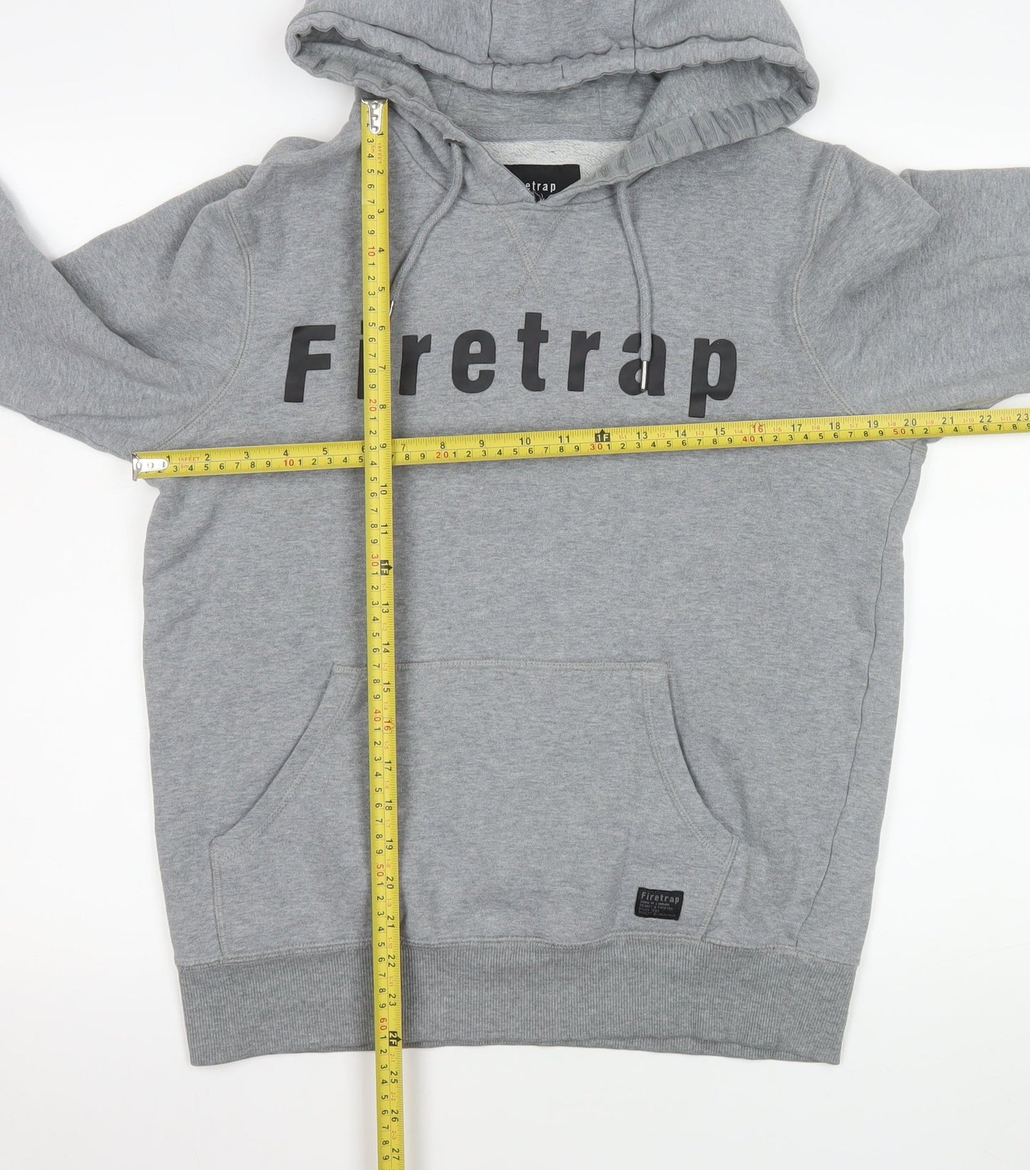 Mens UK Size M Firetrap Grey Pullover Hoodie