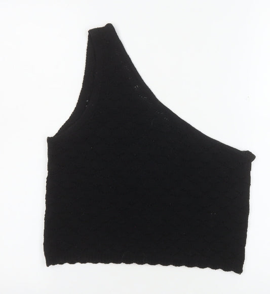 Womens UK Size 12 ASOS DESIGN Black Cropped Tank