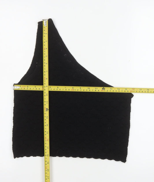 Womens UK Size 12 ASOS DESIGN Black Cropped Tank
