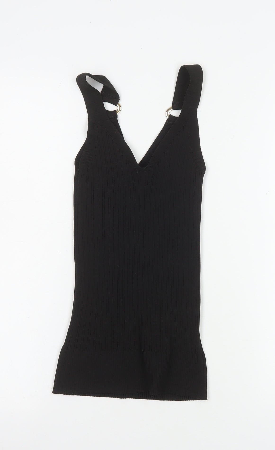 Womens UK Size M River Island Black Basic Tank