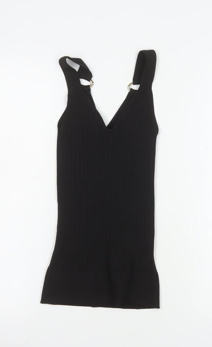 Womens UK Size M River Island Black Basic Tank