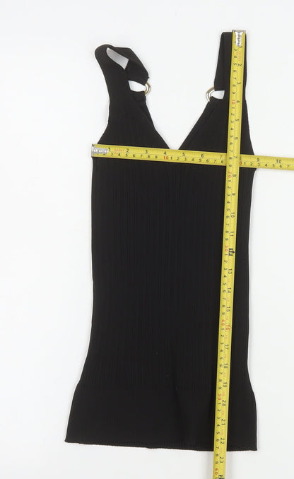 Womens UK Size M River Island Black Basic Tank