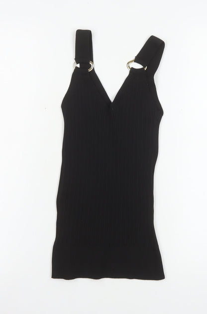 Womens UK Size M River Island Black Basic Tank