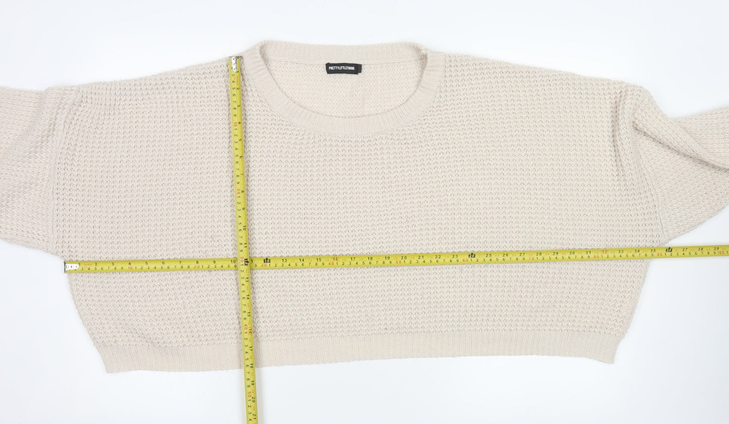 Womens UK Size 3XL PRETTYLITTLETHING Beige Pullover Jumper