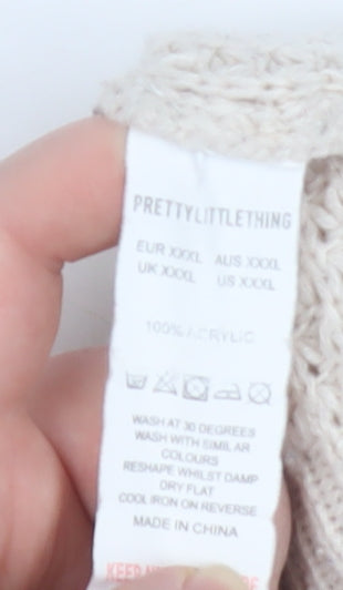 Womens UK Size 3XL PRETTYLITTLETHING Beige Pullover Jumper