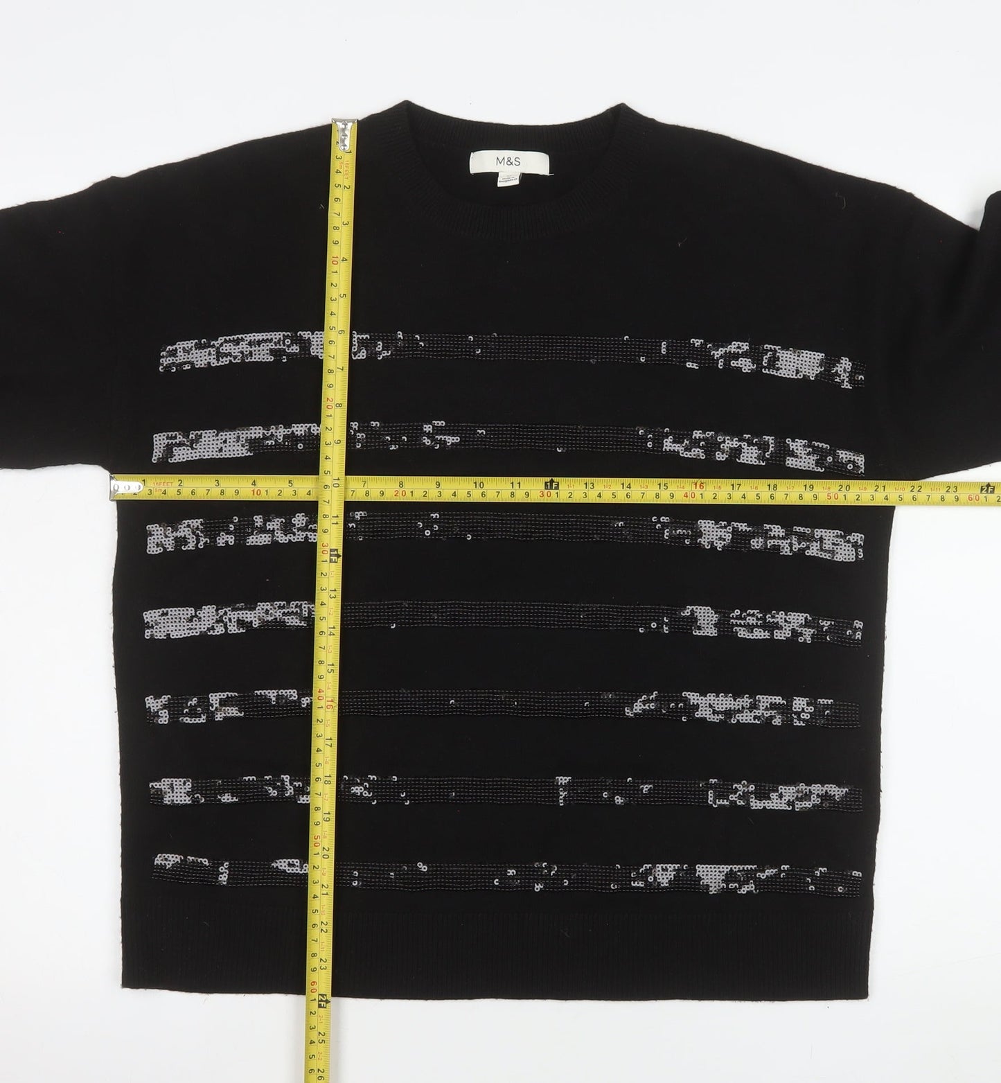 Womens UK Size M Marks and Spencer Black Pullover Jumper