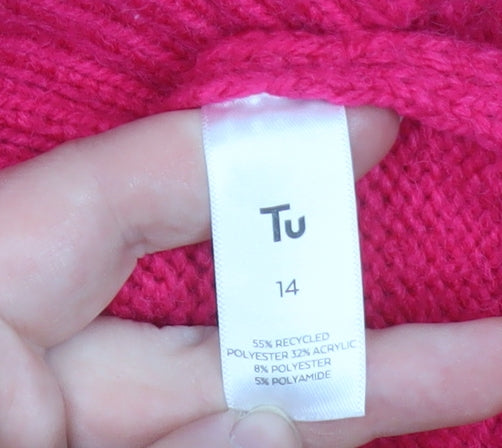 Womens UK Size 14 TU Pink Pullover Jumper