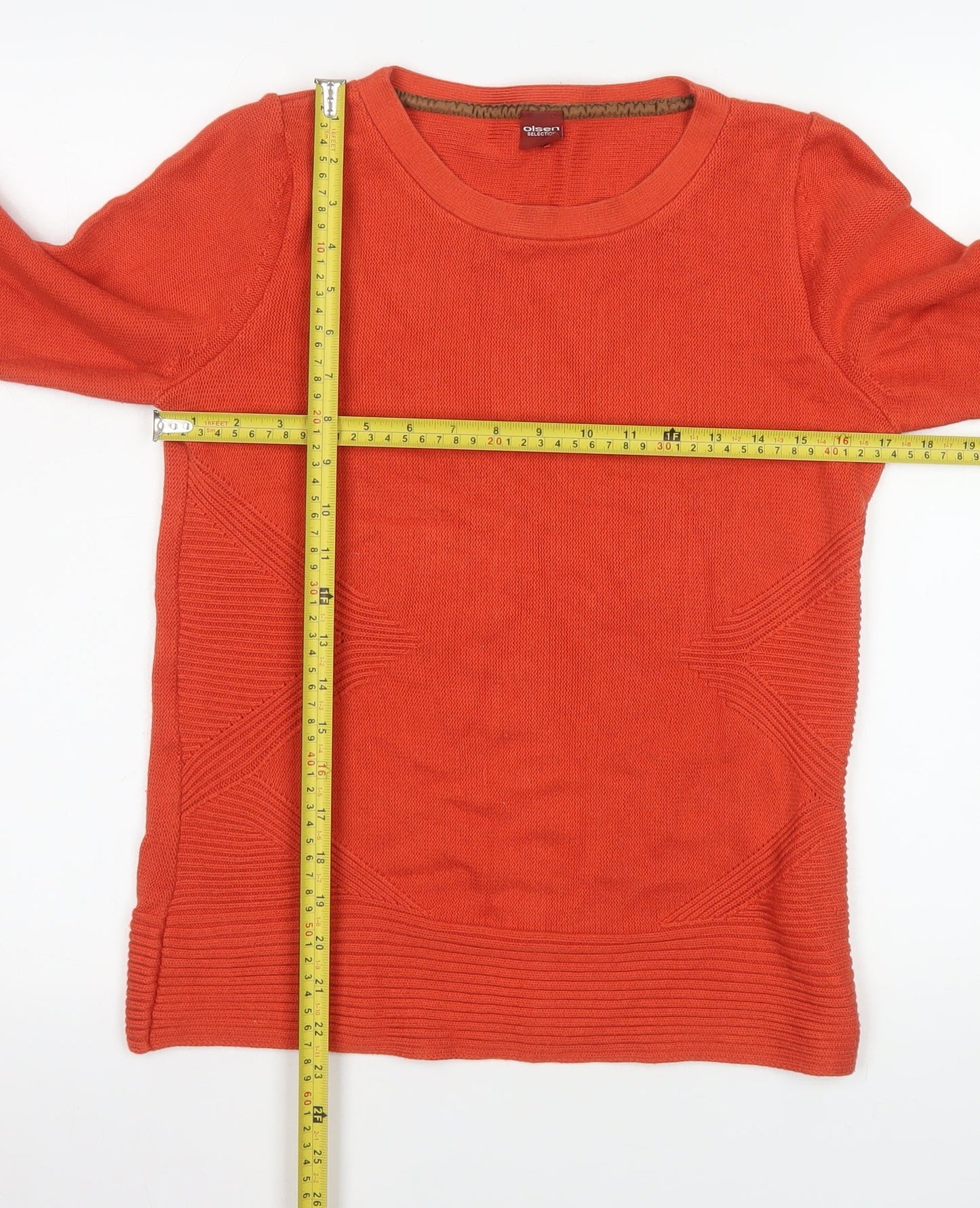 Womens UK Size 10 Olsen Orange Pullover Jumper