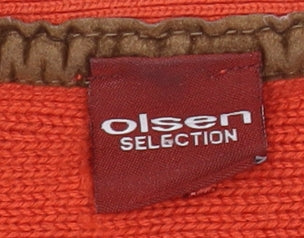 Womens UK Size 10 Olsen Orange Pullover Jumper