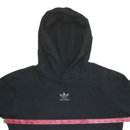 Adidas Boys Black Pullover Fleece Hoodie 13-14 Years Regular Fit