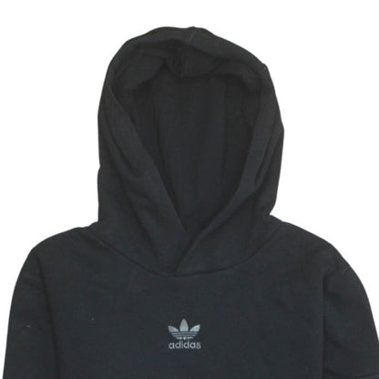 Adidas Boys Black Pullover Fleece Hoodie 13-14 Years Regular Fit