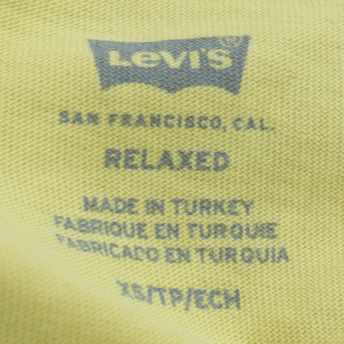 Mens UK Size XS Levi's Yellow  T-Shirt