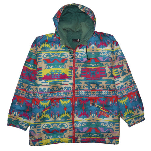 CHRISMAS'S Women's Multicoloured Aztec Hooded Cotton Jacket Size 10