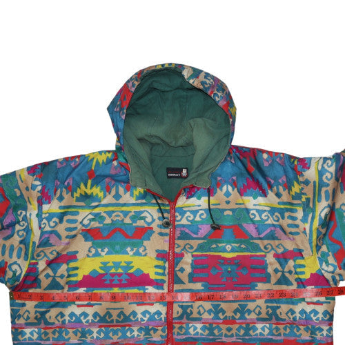 CHRISMAS'S Women's Multicoloured Aztec Hooded Cotton Jacket Size 10