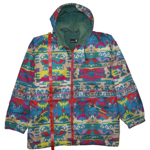 CHRISMAS'S Women's Multicoloured Aztec Hooded Cotton Jacket Size 10