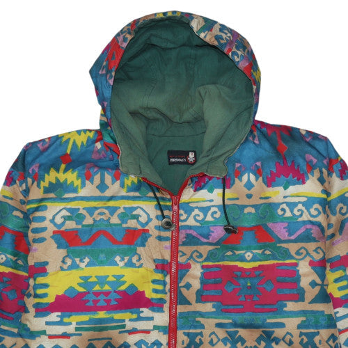 CHRISMAS'S Women's Multicoloured Aztec Hooded Cotton Jacket Size 10