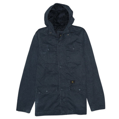 DC Womens Blue Cotton Blend Hooded Parka Jacket Size 16